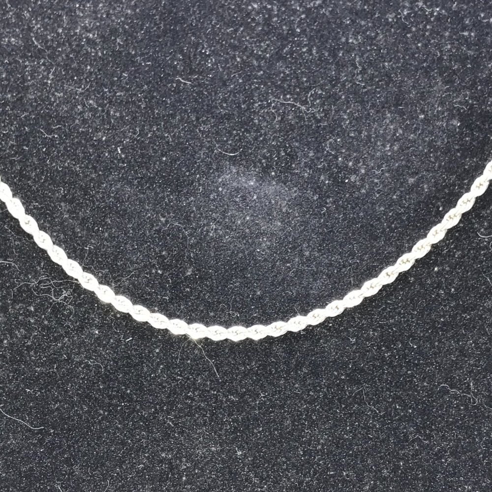 18" 3mm Silver Rope Chain Necklace - Picture 2 of 13